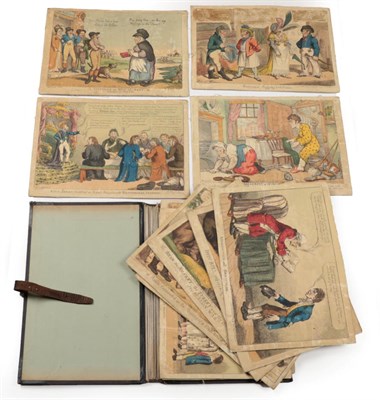 Lot 1029 - Woodward after Cruickshank & Rowlandson a collection of 22 unframed hand coloured engravings to...
