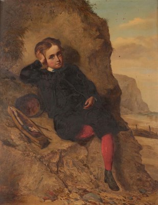 Lot 1037 - Arthur Ackland Hunt (1841-1914) Portrait of Digby John George Delamotte, as a boy seated on a...
