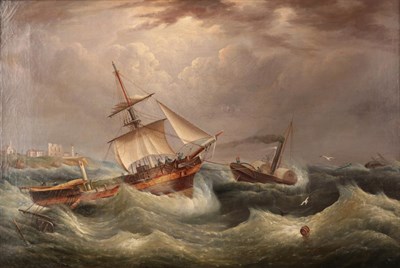 Lot 1039 - Circle of John Scott (1802-1885) A rescue at sea, oil on canvas, 47.5cm by 73cm