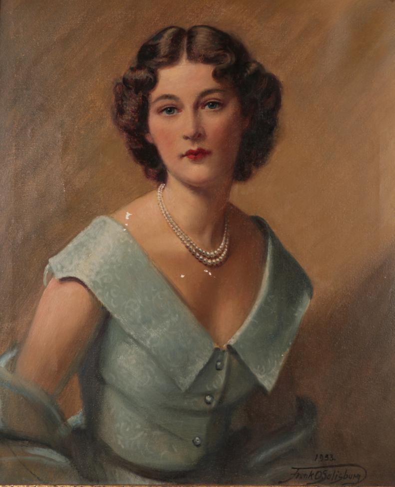 Lot 1044 - Frank O Salisbury, Portrait of Miss Jean Garnett, signed and dated 1953, oil on canvas, 70.5cm...