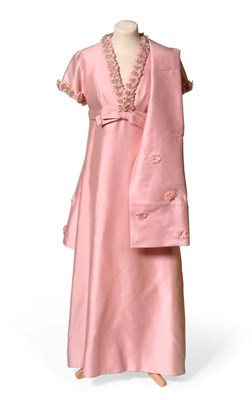 Lot 2168 - Circa 1960's Christian Dior Boutique London Candy Pink Silk Evening Gown, fabric label with...
