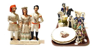 Lot 7 - A Sampson of Paris figure together with various Staffordshire groups including Dick Turpin and...