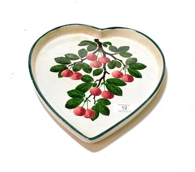 Lot 12 - Wemyss heart shaped tray dish decorated with cherries