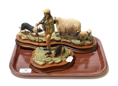 Lot 16 - Border Fine Arts 'Collie and Shepherd' and 'Blackfaced Ewe and Border Collie', model No.105/S1...