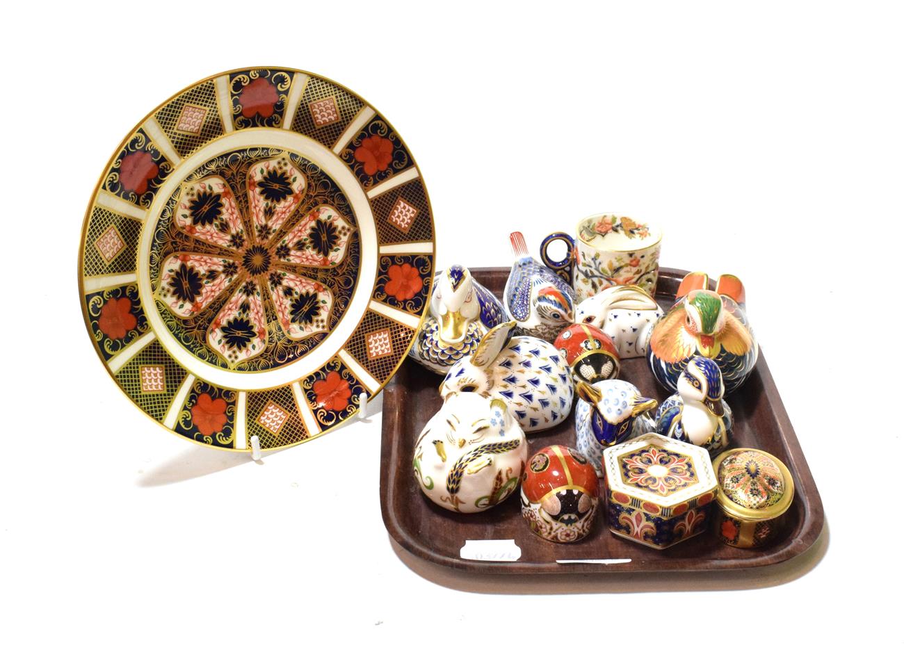 Lot 20 - Royal Crown Derby Imari wares comprising ten paperweights, two trinket boxes, a coffee can and...