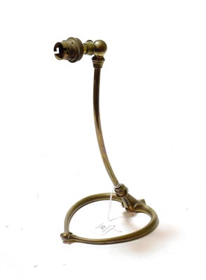 Lot 29 - An Art Nouveau brass lamp with stylised heart shaped base, probably Benson
