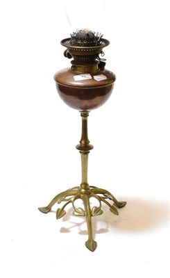Lot 75 - A Benson oil lamp with copper reservoir