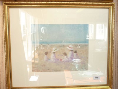 Lot 666 - Theodore Zimmerman (20th/21st century contemporary)  "Beautiful day with the family at Le...