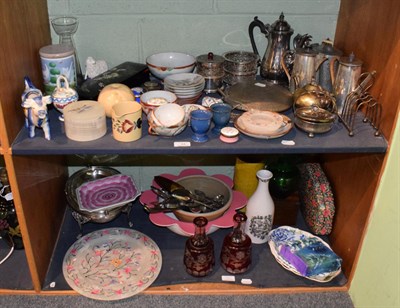 Lot 84 - Miscellaneous items including plated turnover dish, coffee pots and cutlery, Villeroy & Boch...