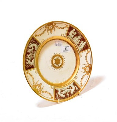 Lot 87 - A Minton pâte-sure-pâte plate, late 19th century, decorated by Alboine Birks, 26cm diameter...