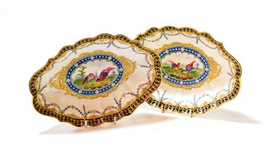 Lot 90 - A pair of Victorian Worcester porcelain oval dishes, dated code for 1878, in the manner of...