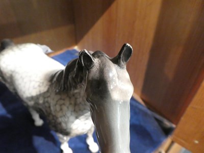 Lot 97 - Beswick Swish Tail Horse, model No. 1182 and Foal (Small, Gambolling Left), model No. 996, both...