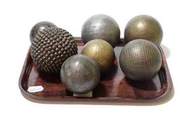 Lot 131 - Seven various 19th century French metal boules