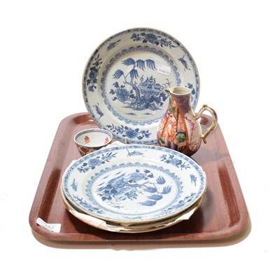 Lot 182 - A Chinese porcelain sparrowbeak jug, circa 1800; an 18th century Chinese tea bowl; and four...
