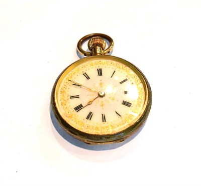 Lot 200 - A pocket watch with engraved detail to the reverse