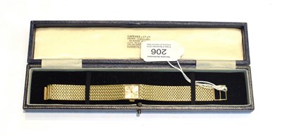 Lot 206 - A 9 carat gold ladies wristwatch signed Jean Renet, with a Garrard & Co ltd box