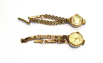 Lot 223 - Two 9 carat gold cased lady's wristwatches by Rotary and Limit, with 9 carat gold flexible link...