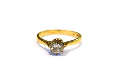 Lot 236 - An 18 carat gold diamond solitaire ring, estimated diamond weight 0.50 carat approximately,...