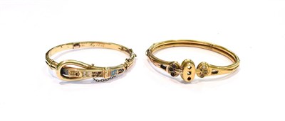 Lot 251 - Two bangles, unmarked (a.f.)