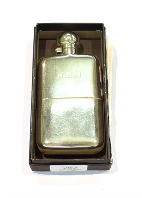 Lot 262 - A George V silver spirit flask, by The Army and Navy Cooperative Society Ltd., London, 1912,...