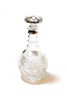 Lot 319 - An Elizabeth II silver-mounted Bohemian cut-glass decanter, the silver-mount by C. J. Vander,...