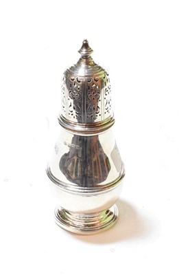 Lot 329 - A George V silver sugar-caster, by Adie Brothers, Birmingham, 1921, baluster and on spreading foot