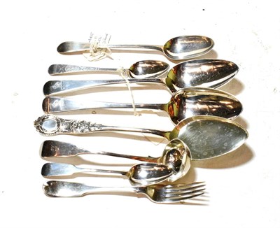 Lot 354 - A Collection of Irish, Scottish and Other Flatware, comprising: a Cape silver Fiddle pattern...