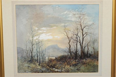 Lot 697 - Robert Leslie Howey (1900-1981) View of Roseberry Topping at dusk Signed, watercolour and...