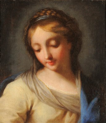 Lot 698 - Italian School (17th/18th century) Portrait of the Madonna, head and shoulders, wearing a blue robe