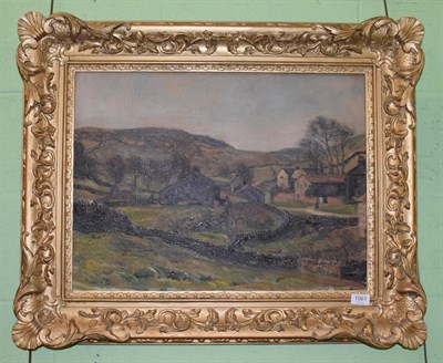 Lot 1061 - British School (20th century) Dales landscape, indistinctly signed, oil on canvas, 45cm by 60cm