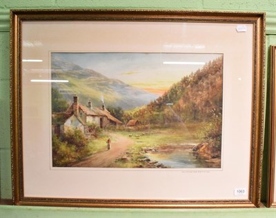 Lot 1063 - Albert Milton Drinkwater (1860-1917) ''Old Cottages near Bewts-y-Coed'', signed, watercolour,...