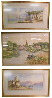 Lot 1075 - Edwin St John (1878-1961) A pair of Neapolitan seascapes, signed watercolours; together with a...