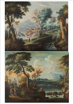 Lot 703 - Follower of Andrea Locattelli (17th/18th century) Italian Italianate landscape with figures and...