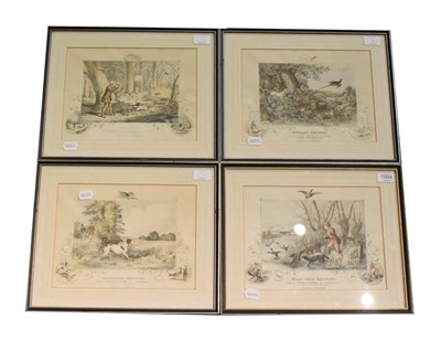 Lot 1094 - After C.H Weigall, four prints, duck shooting, partridge shooting, pheasant shooting and cock...