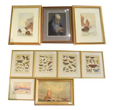 Lot 1106 - Seimore Wilson, A pair of rocky coastal scenes with sea birds; together with a 20th century...
