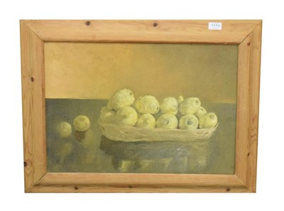 Lot 1114 - Ivor Davies MBE (b.1935) Still life of lemons, signed, oil on canvas, 39.5cm by 57cm