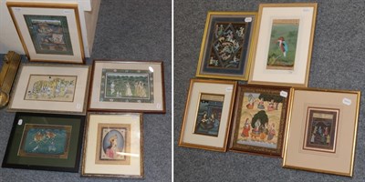 Lot 1118 - A collection of Indo-Persian paintings and illustrations, mostly 19th/20th century, including court