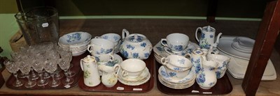 Lot 1144 - A quantity of Hammersley tea wares, an etched glass ice bucket, drinking glasses etc