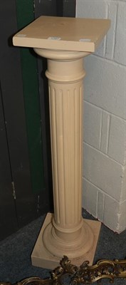 Lot 1157 - A cream painted wooden column