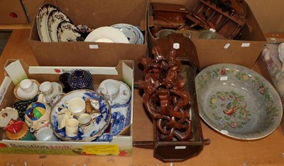 Lot 1174 - A quantity of mostly 20th century household ceramics including serving plates, wash bowl, mugs etc