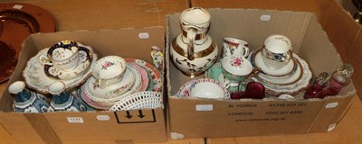 Lot 1177 - A quantity of ceramics including Victorian tea wares, Losol Ware vases, cranberry glass etc