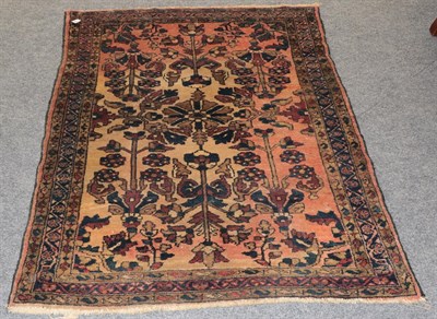 Lot 1198 - Hamadan rug, the field of stylised plants enclosed by narrow borders, 137cm by 104cm