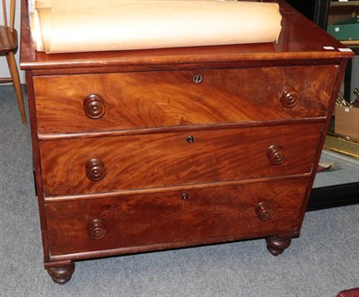 Lot 1223 - A Victorian mahogany three-drawer straight fronted chest of drawers, 93cm wide