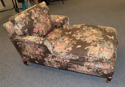 Lot 1235 - An Edwardian daybed upholstered in Ralph Lauren linen