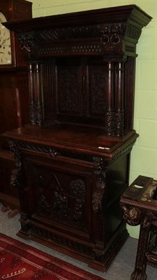 Lot 1259 - A Victorian carved oak cupboard, 97cm wide