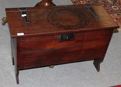 Lot 1274 - A 17th century style oak chest with hinged lid, 74cm wide