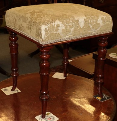 Lot 1287 - A 19th century mahogany stool with overstuffed seat