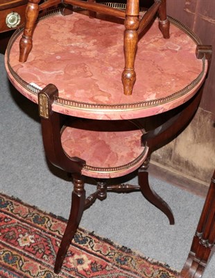Lot 1290 - A French circular occasional table with brass gallery