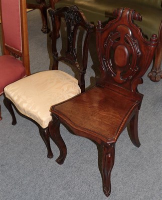 Lot 1317 - A Victorian hall chair together with a late Victorian nursing chair (2)