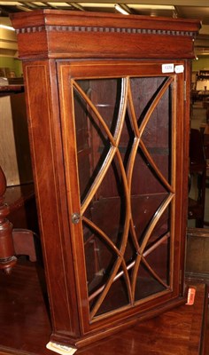 Lot 1378 - A late 19th/early 20th century glazed hanging corner cupboard